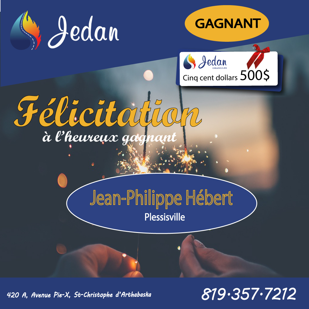 Gagnant chèque cadeau 500$ 2021-2022